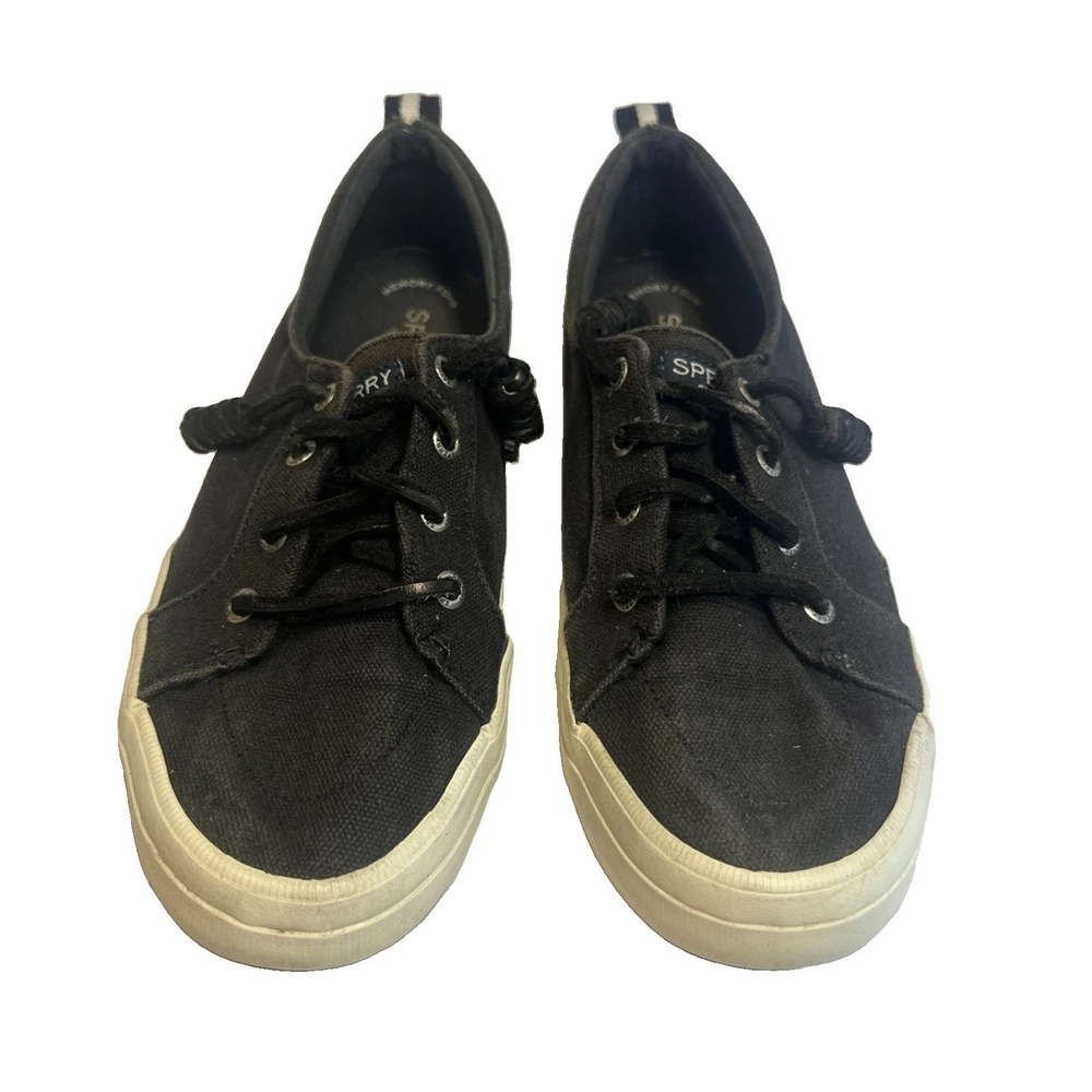 Sperry Women's Crest Vibe Washed Sneakers Black Size 7.5